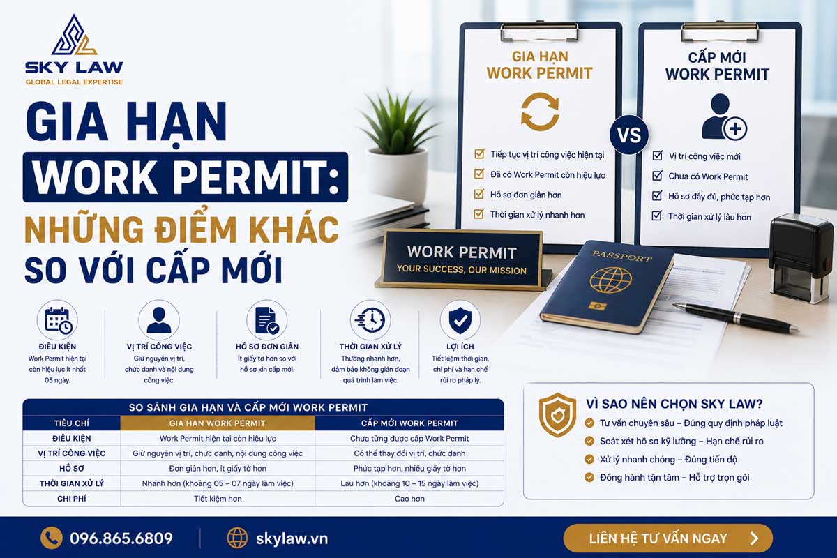 GIA HẠN WORK PERMIT: NHỮNG ĐIỂM KHÁC SO VỚI CẤP MỚI